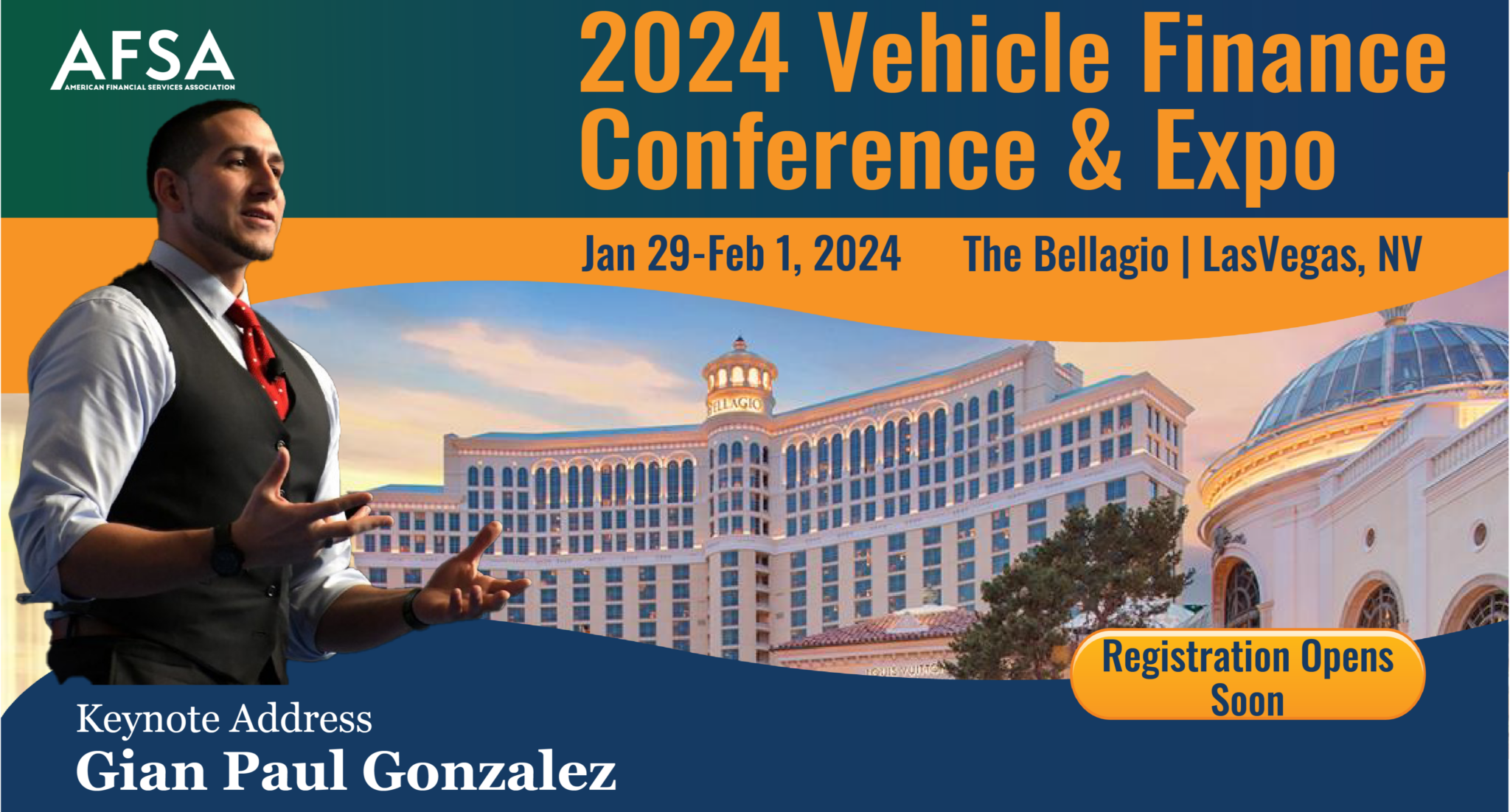 American Financial Services Association Save the Date 2024 Vehicle